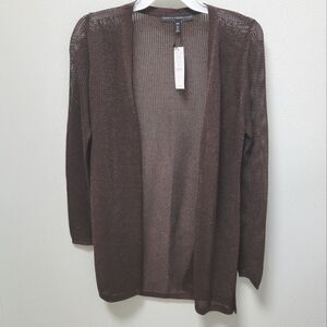 NWT White House Black Market Net Shimmer Coverup Open Knit Cardigan  Sweater XSP